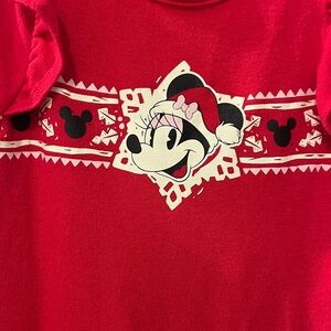 Disney Jumping Beans Minnie Christmas Holiday Footie size 24mo